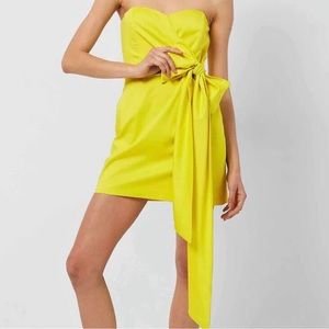 French Connection Florida Summer Strapless Dress - (4) Blazing Yellow